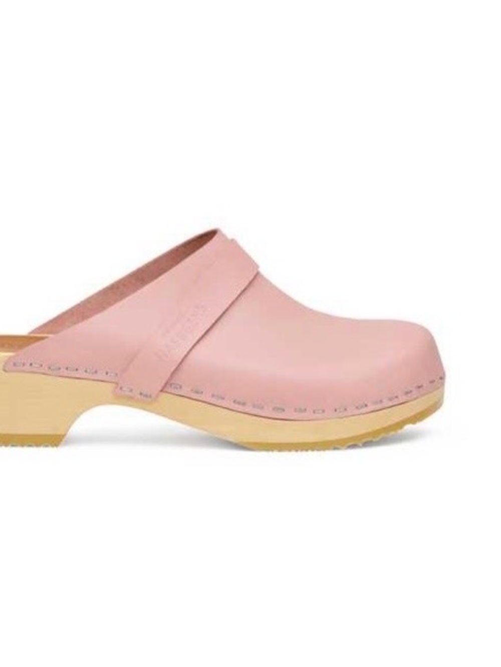 Swedish Hasbeens Blush Pink Leather Clog Mule